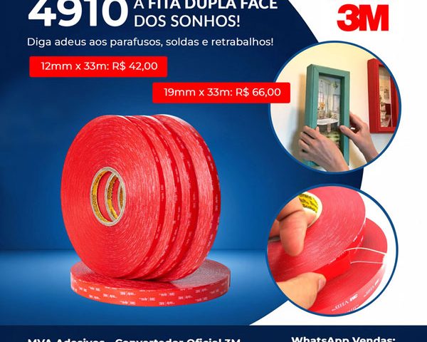 4910 Fita Dupla Face 3M: Soluções Invisíveis, Conexões Fortes