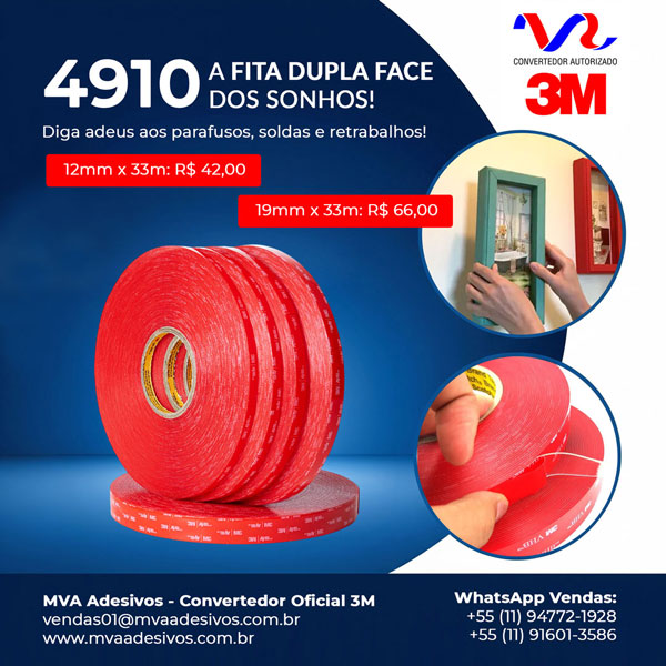 4910 Fita Dupla Face 3M: Soluções Invisíveis, Conexões Fortes